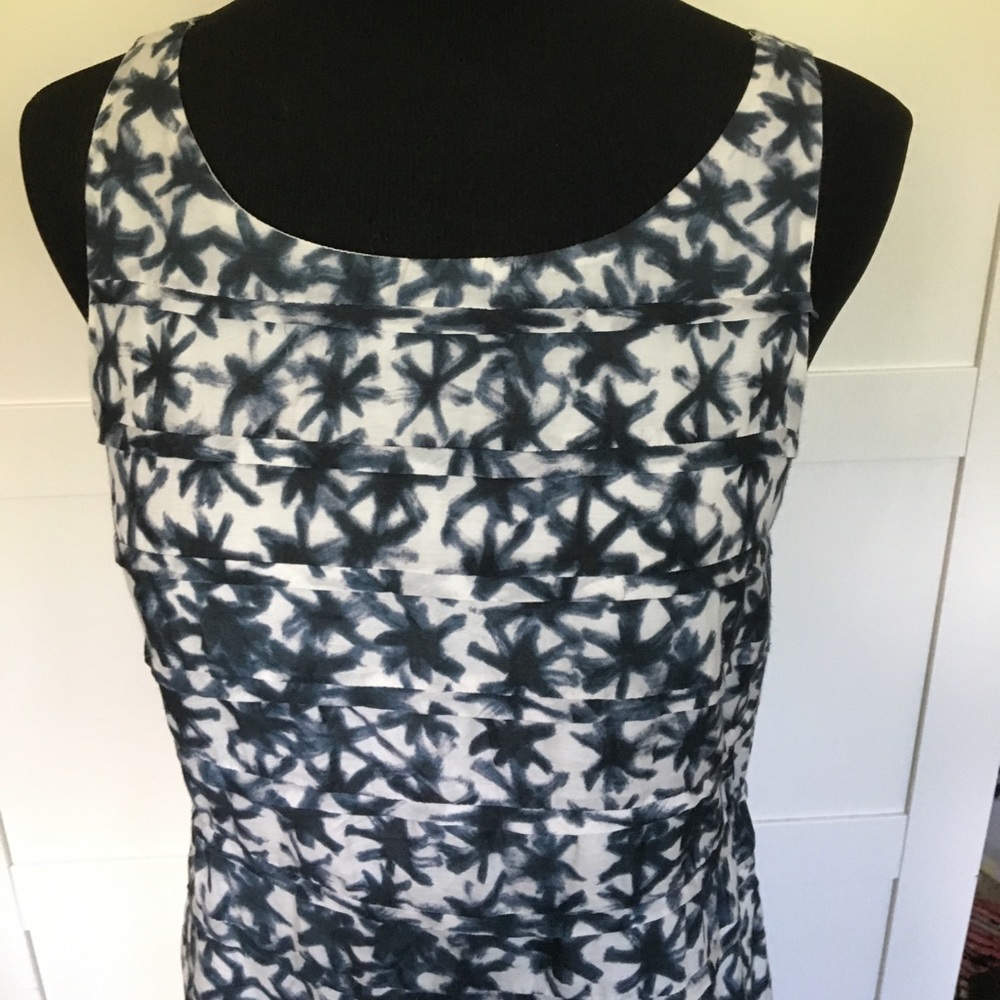 Jcrew dress size 8 navy white cotton blend